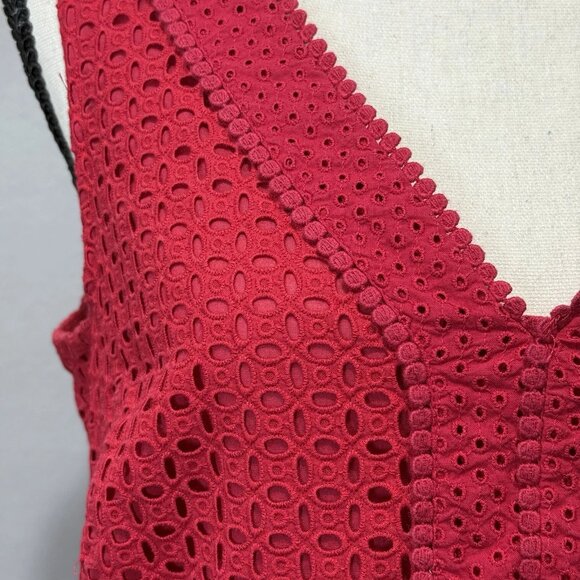 Ann Taylor Midi Dress Womens 10 Cotton Eyelet Lace Crochet Cottagecore Boho Sun - Picture 7 of 9